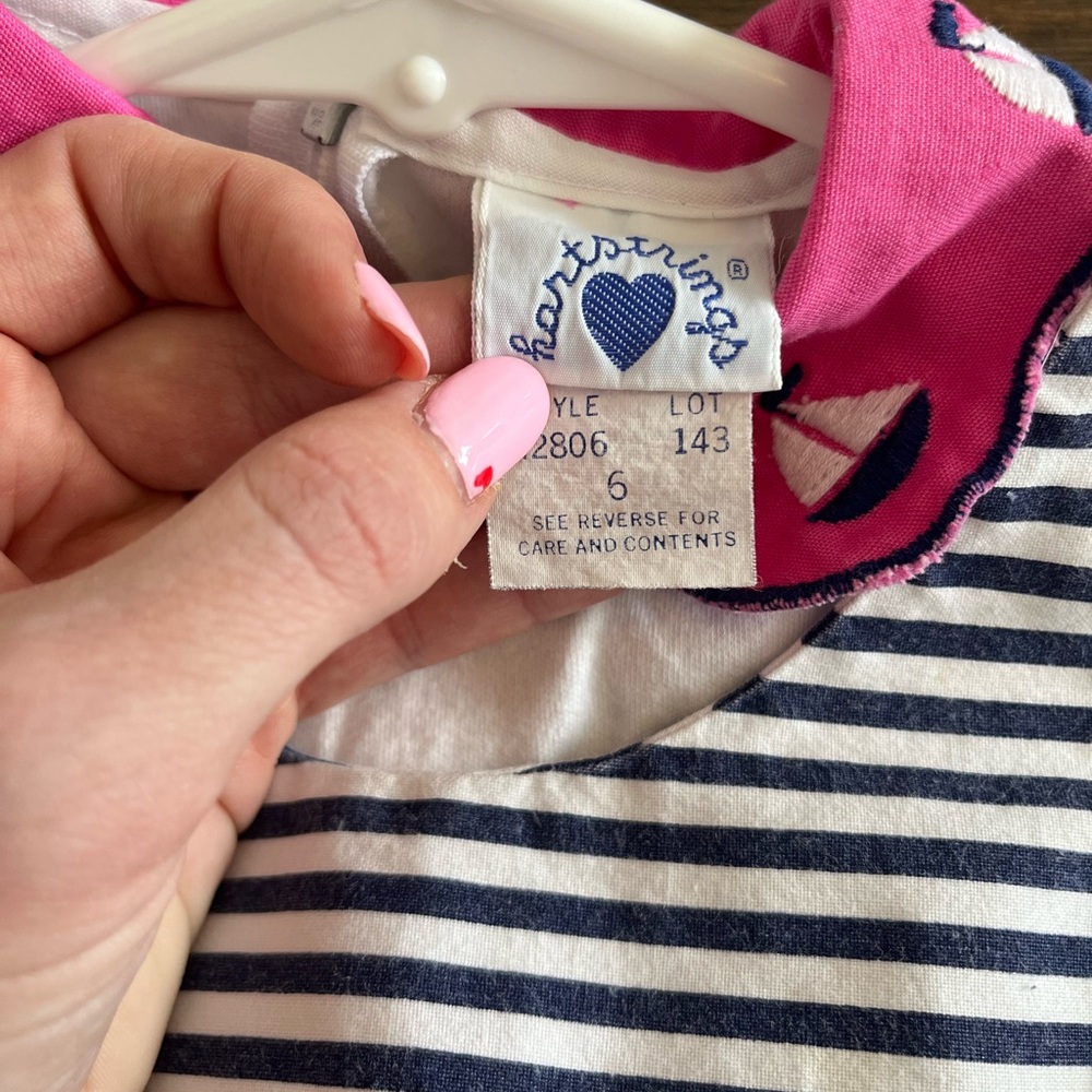 Hartstrings Navy and Pink Sailboat Dress - Picture 2 of 3